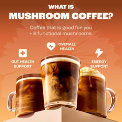 RYZE Mushroom Coffee 6 Adaptogenic Mushrooms Organic Instant Coffee