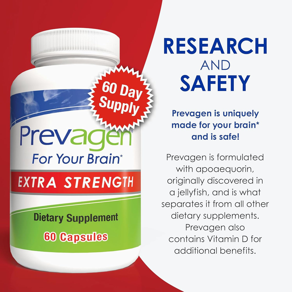 Prevagen Extra Strength Supplement Capsules with Pill Minder