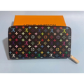 Louis Vuitton Monogram Multicolor Takashi Murakami Zippy Wallet Black