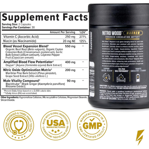 Nitric Oxide Booster Supplement Beet Root Citrulline Capsules 60 Count
