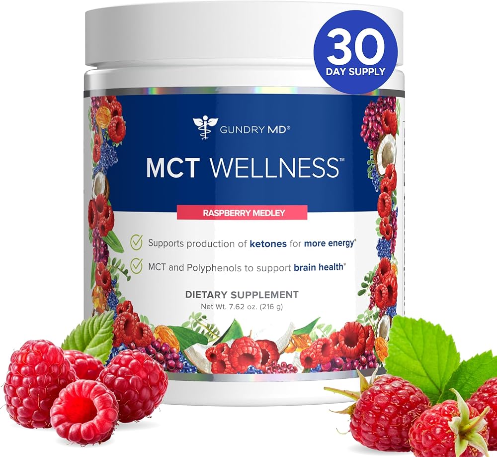 Gundry MD MCT Wellness Dietary Supplement Powder Raspberry Medley 252g