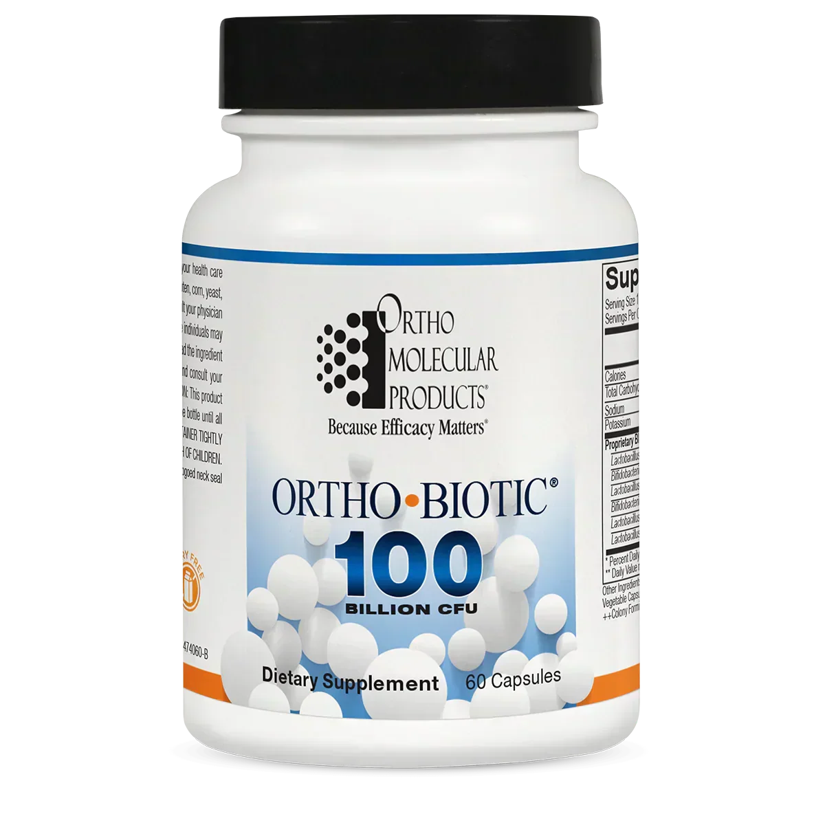 Ortho Biotic Probiotic Digestive Gut Health Capsules 60-Count