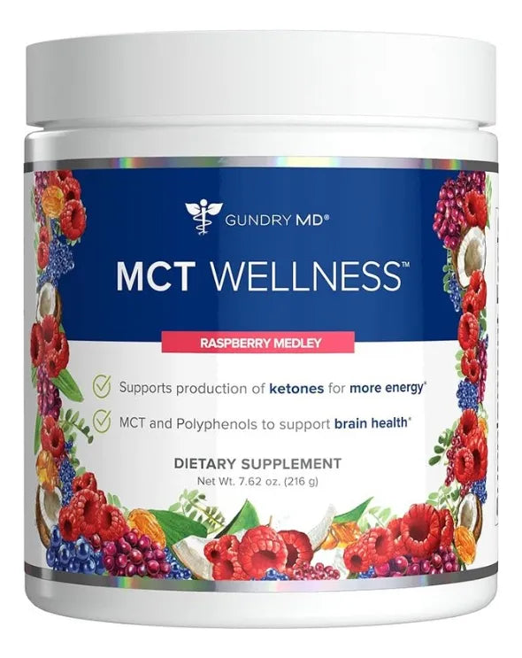Gundry MD MCT Wellness Dietary Supplement Powder Raspberry Medley 252g
