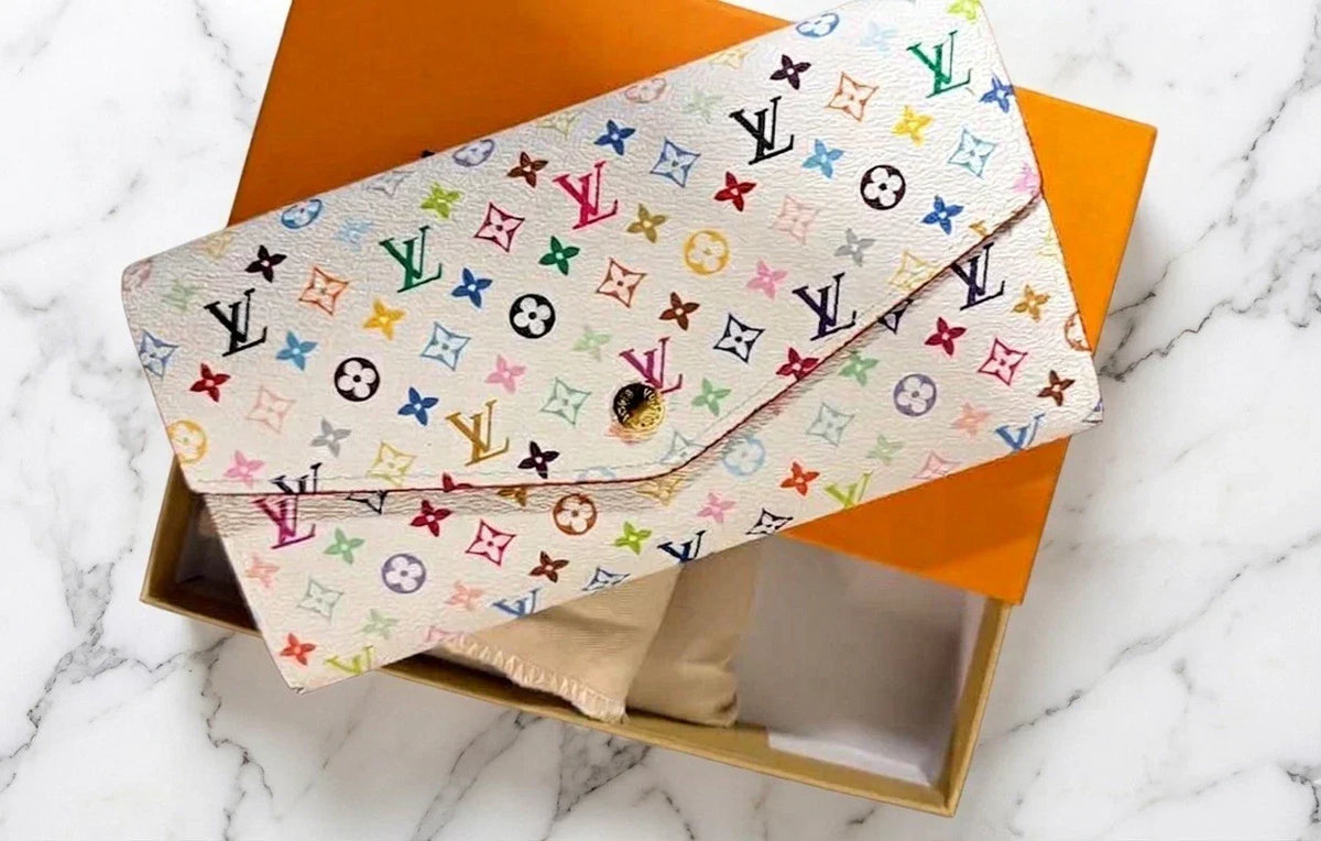 Louis Vuitton Monogram Multicolor Takashi Murakami Sarah Long Wallet White
