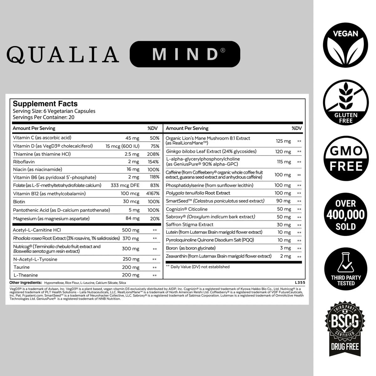 Qualia Mind Dietary Supplement