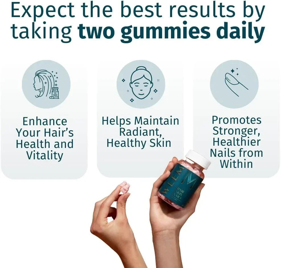 Velora WEEM Hair Skin and Nails Vegan Biotin Gummies