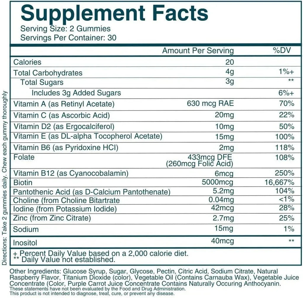 Velora WEEM Hair Skin and Nails Vegan Biotin Gummies