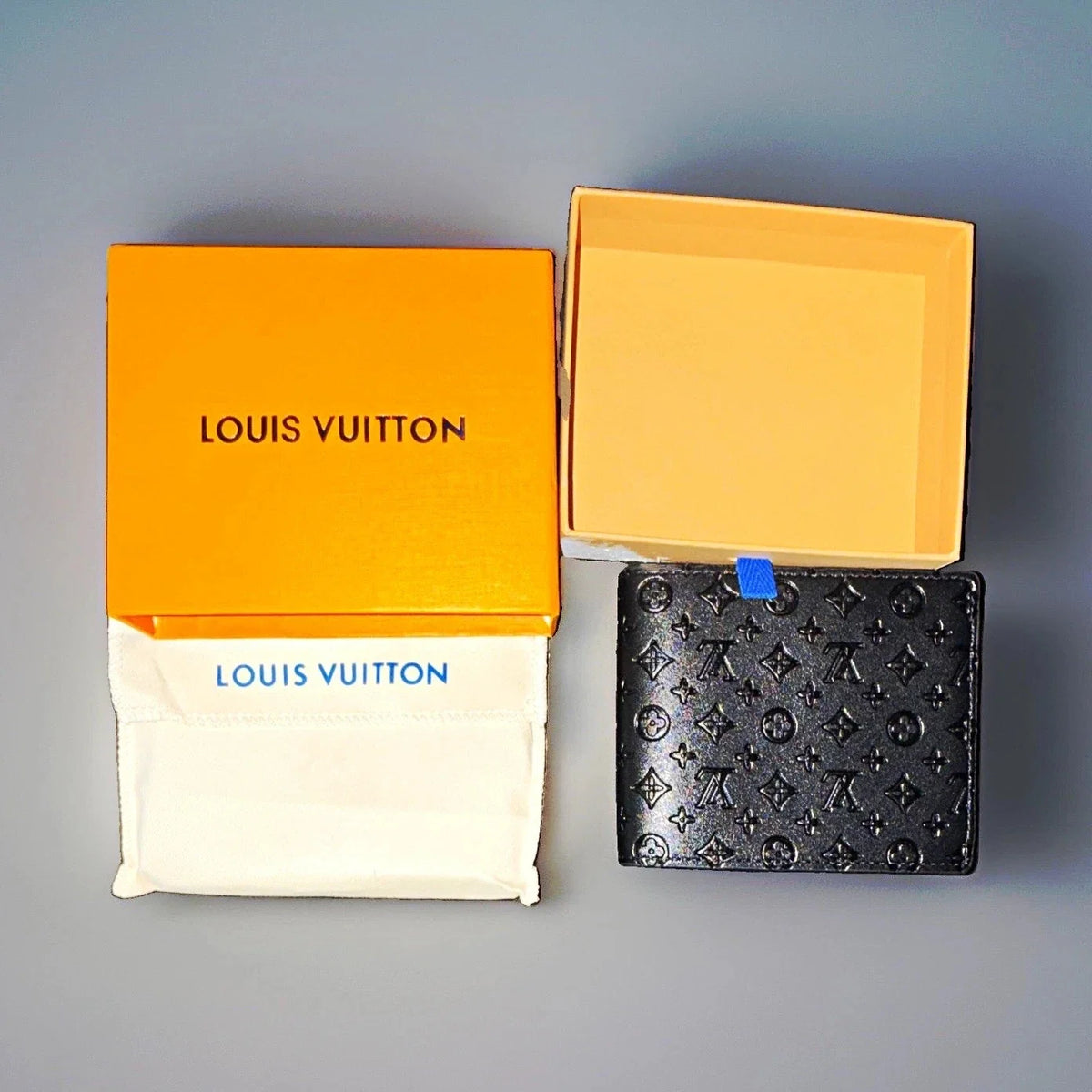 Louis Vuitton Men Monogram Bifold Folding Wallet Black