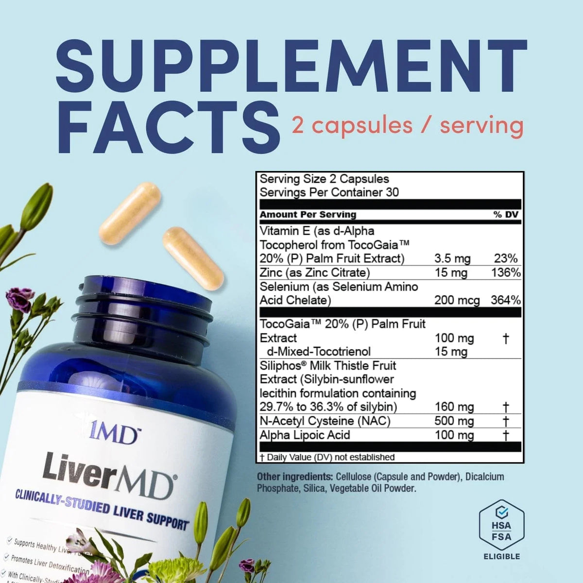 1MD Nutrition LiverMD Liver Support Supplement Capsules