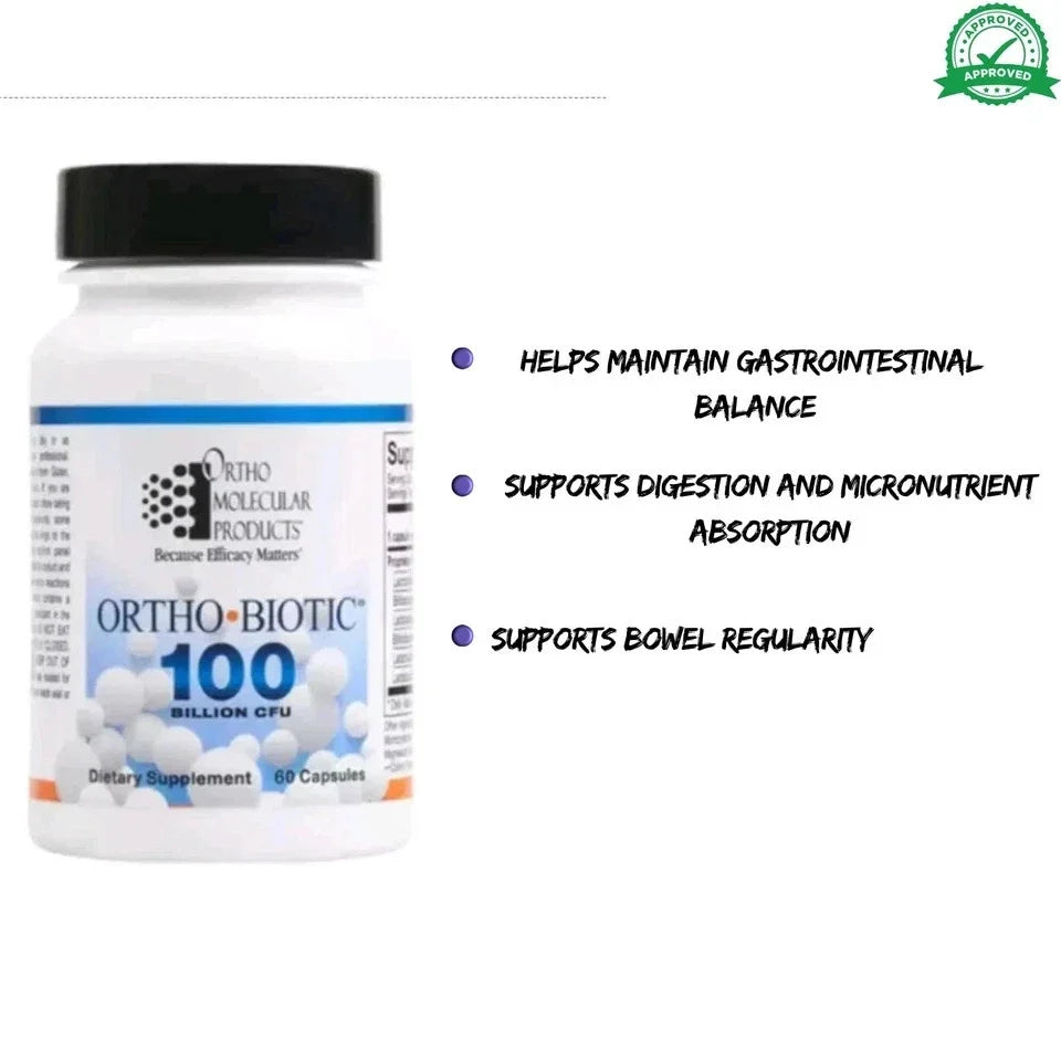 Ortho Biotic Probiotic Digestive Gut Health Capsules 60-Count