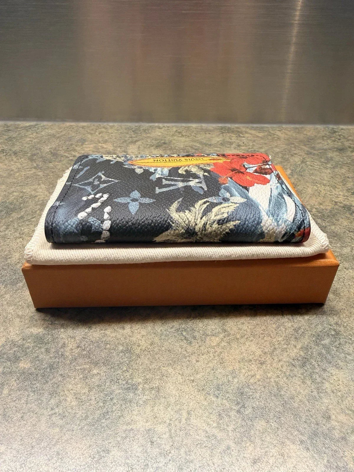 Louis Vuitton Monogram Surfin' Pocket Organizer Blue Wallet M83498