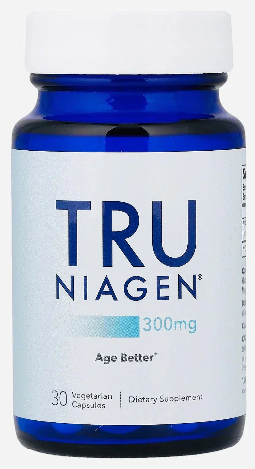 Tru Niagen NAD+ Supplement 300mg Vegetarian Capsules 30ct
